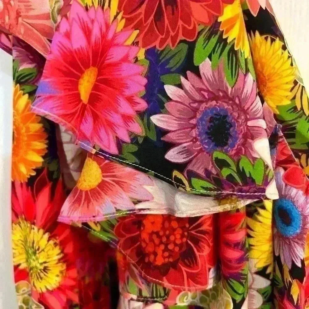 Borgo‎ de Nor Penelope Floral-print Silk-crepe Maxi Dress Size 4 - Picture 2 of 6